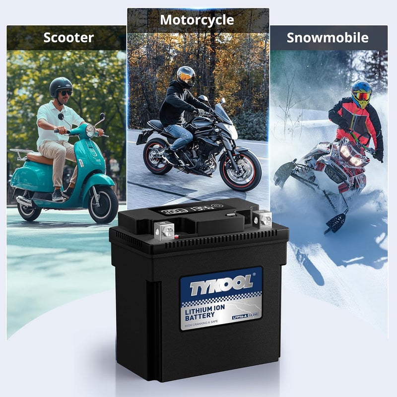 TYKOOL LFP9A-A,YB9-B,240CCA,3X Cranking Amps,LiFePO4 Lithium Motorcycle Battery,12V 4AH,Digital Readout,Fits for 125cc Benelli and Gilera,Triumph 750cc,Aprilia Sport City - Image 4